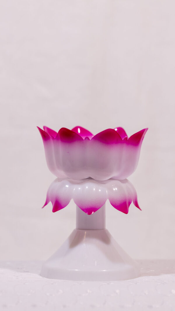 LOTUS CANDLE STAND DOUBLE COLOR  MEDIUM - Image 5
