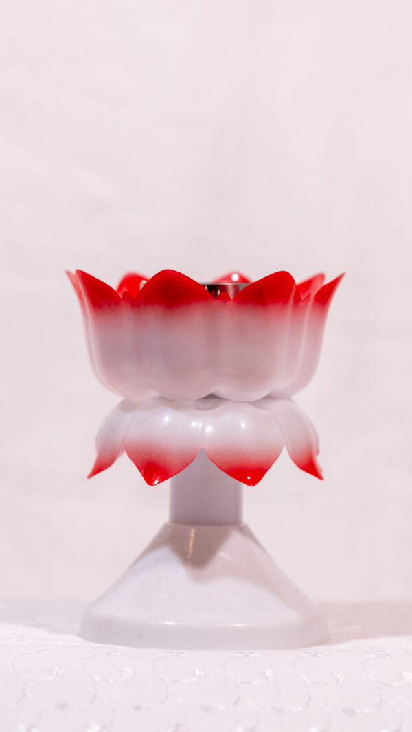 LOTUS CANDLE STAND DOUBLE COLOR  MEDIUM - Image 4