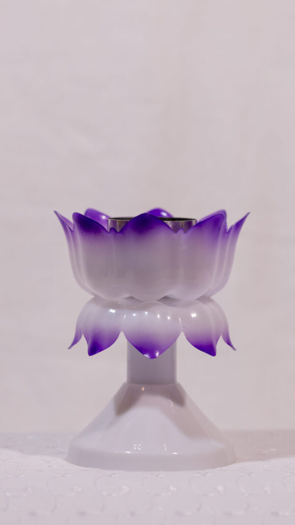 LOTUS CANDLE STAND DOUBLE COLOR  MEDIUM - Image 3
