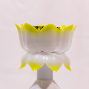 LOTUS CANDLE STAND MEDIUM YELLOW