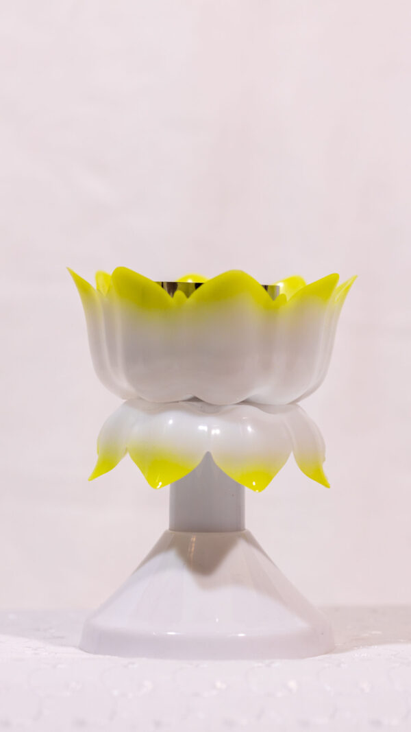 LOTUS CANDLE STAND MEDIUM YELLOW