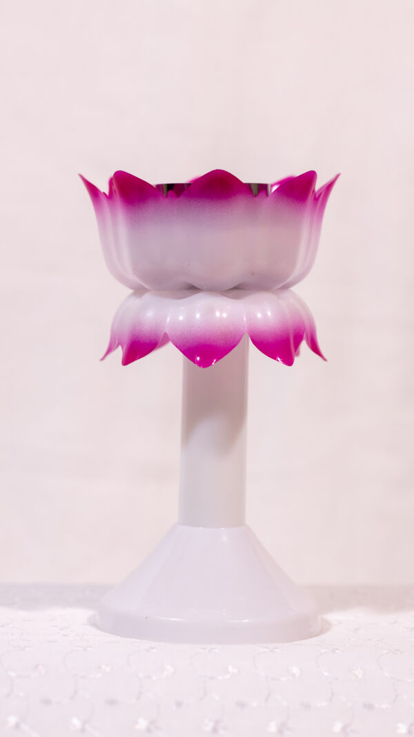 LOTUS CANDLE STAND DOUBLE COLOUR BIG - Image 5
