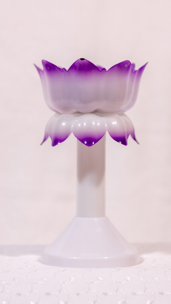 LOTUS CANDLE STAND DOUBLE COLOUR BIG - Image 4